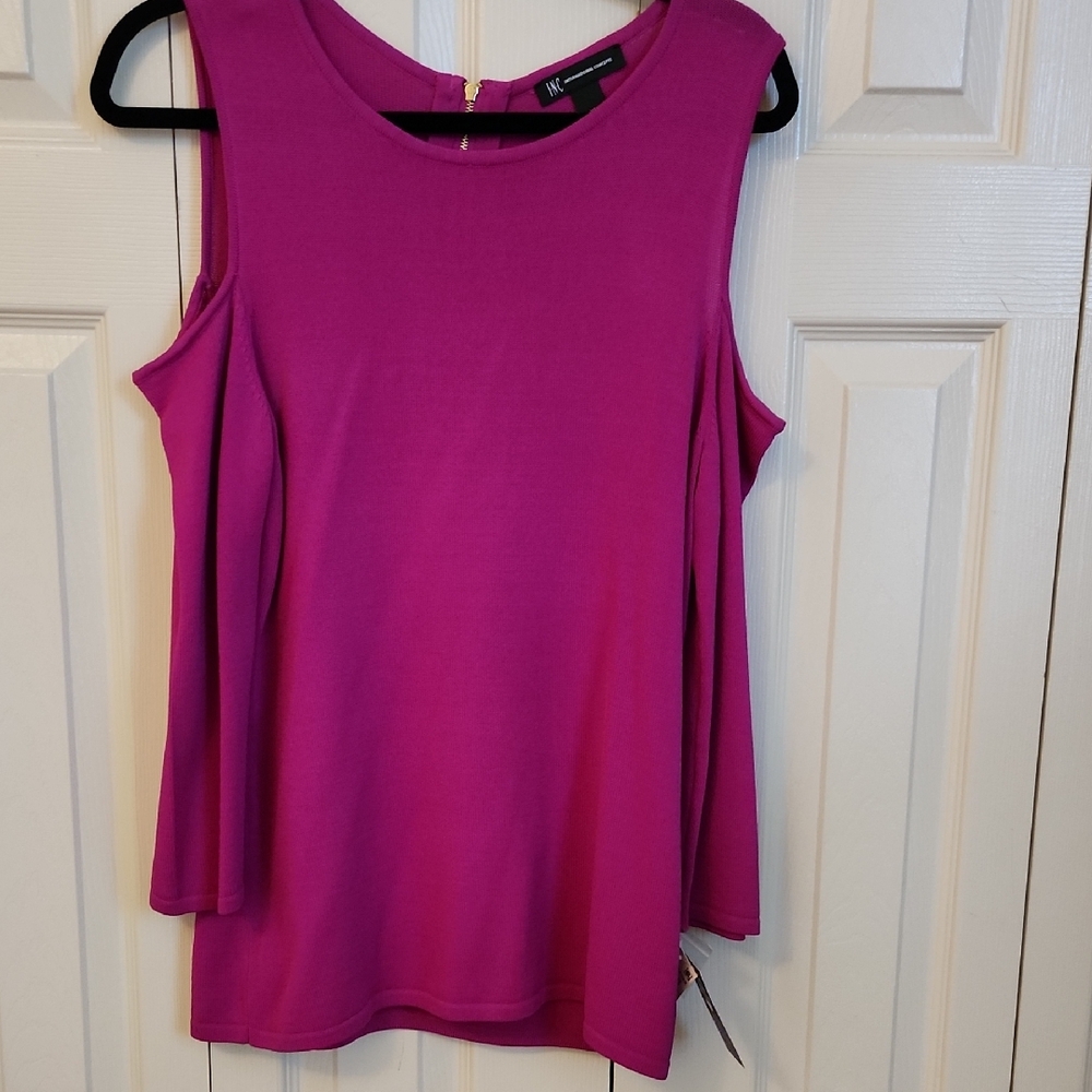 Women's Pink Cut Out Sleeve Top